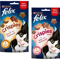 Purina Felix Crispies Kattesnacks Med Laks Og ørret 5x180g