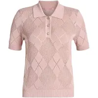 GUESS for woman. W6YR17Z0958 Pink wool blend sweater (S), Casual, Polyamide, Short sleeve