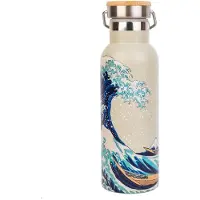 Erik Editores The Great Wave Of Kanagawa Hokusai Metallflaske Med Håndtak