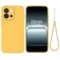 Mtp Products OnePlus Nord 6/Turbo 6 Flytende silikon-deksel med håndstropp - Gul