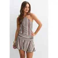 Gina Tricot  - 14+ halterneck striped dress - kjoler - Grønn - XXS - Dame