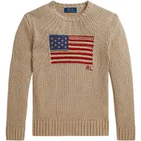 Ralph Lauren Genser - Strikk - Havregrøt m. Flagg - - 14-16 år (164-176) - Genser
