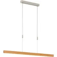 Quitani LED hengelampe Alin, lengde 138 cm, naturlig eik