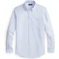 Ralph Lauren for man. 710B22588002 Blue Custom Fit striped linen shirt (M), Casual, Long sleeve