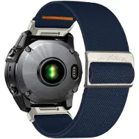 INF Elastisk klokkerem i nylon til Garmin Descent MK3i Blue 22mm