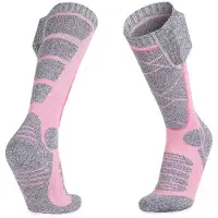 INF Oppvarmede sokker med karbonfiber - Batteridrevet fotvarmer for kaldt vær Pink