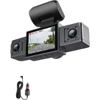 Semoic Bil dashcam videoregistrator, 3 linser, 24/7 parkeringsovervåkning