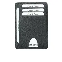 INF Kortholder med RFID-beskyttelse av ekte skinn Black