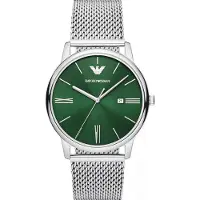 Emporio Armani Emporio AR11578 minimalistisk grønn urskive herreklokke