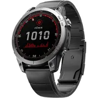 INF Hurtigutløsende titan-klokkereim for Garmin Fenix 7X 6X Pro 5X Plus Black 26 mm