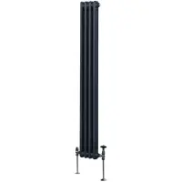 MonsterShop Tradisjonell 2-søyles radiator - 1800 x 202 mm - antrasittgrå