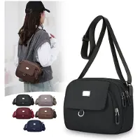 INF Stilig 2025 Nylon Crossbody-veske for kvinner Black