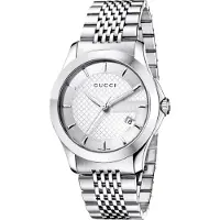Gucci YA126401 G-Timeless sølvfarget urskive herreklokke