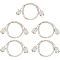 Semoic 5pcs 1.4M RS232 DB9 9 Pin Male to VGA Video 15 Pin Male Adapter Cable Light Gray