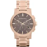Burberry BU9353 taupe kronografskive rosegullbelagt herreklokke
