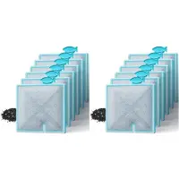 Semoic 12Pcs Suitable for Aqueon Fish Tank Aquarium Filter Replacement Activated Carbon Filter Elements(M)