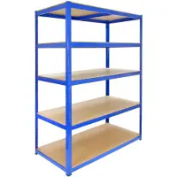 Monster Racking T-Rax sterke oppbevaringshyller, blå, 120 cm B, 60 cm D, sett med 9