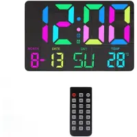 INF Digital klokke med RGB LED-skjerm Black