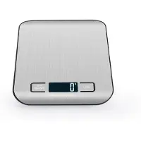 INF Oppladbar digital kjøkkenvekt med batterier inkludert - Sølv rustfritt stål 5 kg/1 g