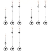Semoic 9X Silver Candle Holder, Metal Candlestick Romantic Art Table Decoration for Home Dining , Wedding Photography Props