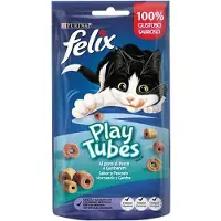 Purina Felix Play Tubes Reker Og Fisk Kattesnacks 50g 8 Enheter