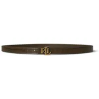 Ralph Lauren for woman. 412P15764003 Brown leather belt with LRL buckle (XL), Casual