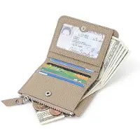 INF Slank RFID-blokkerende lommebok for menn med myntlomme - Lommebok i ekte skinn med glidelås Grey