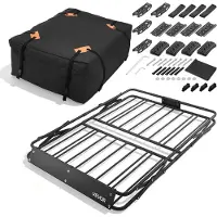 OEM takstativkurv, 1295 x 914 x 102 mm, kraftig takstativkurv med sammenleggbar design, 90,72 kg kapasitet, allværs enkel montering på biltaket, universal for SUV-lastebil