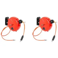 Jojomino 2X Retractable Air Hose Reel 10m Wall Mounted Automatic Rewind Air Hose Tool with Swivel Bracket Air Compressor Supplies
