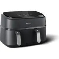 Philips Series 3000 NA351 - Varmluftsteker - 9 liter - 2.75 kW - svart / sølv