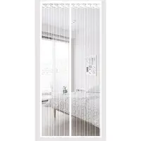 INF Magnetisk myggnettdørgardin med 9 par magneter, hvit, 80 cm x 200 cm