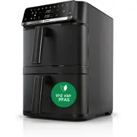 Bosch Serie 6 MAFD661B7, Varmluftsfrityr, 12 l, Dobbel, Svart, Berøringskontroll, Enkeltstående