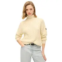 Superdry Slouchy Cable Genser Med Høy Hals