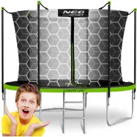 Neo-Sport Nukido trampoline 8 fot / 252 cm med innvendig nett og stiger „“