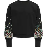 ONLY Collegegenser - KogBrooke - Svart/Sleeve Flower - - 9-10 år (134-140) - Collegegenser