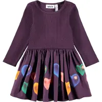 Molo Kjole - Rib - Candi - Berry Hearts - - 1 år (80) - Kjole