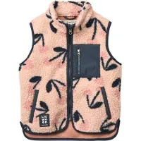 Liewood Fleecevest - Teddy - Vada - MEGA Cherry Heart/Rosey - - 5 år (110) - Fleecejakke