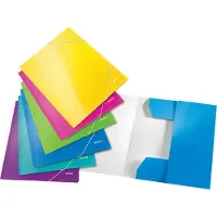 Leitz Wow A4 Mappe Med 3 Klaffer Assortert 6 Enheter