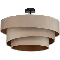 LINDBY taklampe Jusari, kremfarget, tekstil, Ø 56 cm, E27