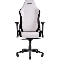 FOURZE Cloud - Stol - ergonomisk - armlener - tipping - roterende - stoff, semsket - svart, lysegrå