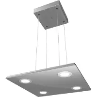 Evotec Kvadratisk LED-pendellampe Pano, metallic