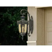 ELSTEAD Utendørs vegglampe Philadelphia, 52 cm, bronse/rav, IP43