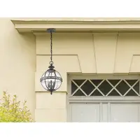 Kichler Halleron utendørs pendellampe, grå/klar, 31 cm, IP44