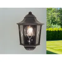 ELSTEAD Utendørs vegglampe Norfolk, halvlykt, svart, IP43