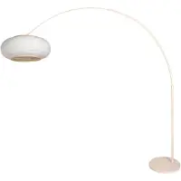Steinhauer Bueformet gulvlampe Sparkled Light, kremfarget/grått lin, 240 cm