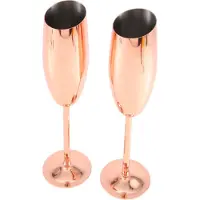 Typecat Sett med 2 champagneglass i rustfritt stål, roségull, unbre