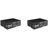 Kepptory 2X MT-RS104 Active Serial RS232 Splitter 1 to 4 RS232 Bi-Direction Switcher Splitter 4 to 1 with Power Adapter-US Plug