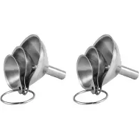 Typecat 6Pcs Multifunctional Stainless Steel Funnel Essentail Oil Water Spices Wine Flask Filter Funnel for Home Kitchen