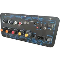 Kepptory 200W Digital Stereo Amplifier Board Subwoofer Dual Microphone Karaoke Amplifiers for 8-12 Inch Speaker US Plug