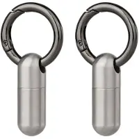 Tlily 2PCS Waterproof Stainless Steel Pill Box Pill Bottle Cache Pill Box Container Keychain Pill Box Health Care